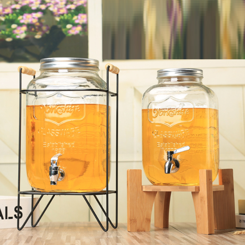 glass jar bottle with the tap