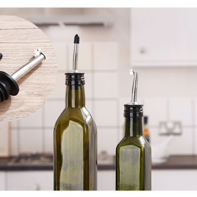 green olive oil glass bottle with spray head