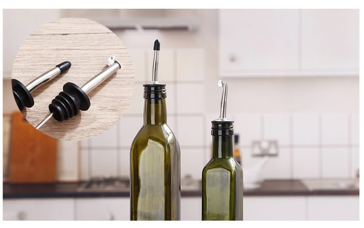 green olive oil glass bottle with spray head