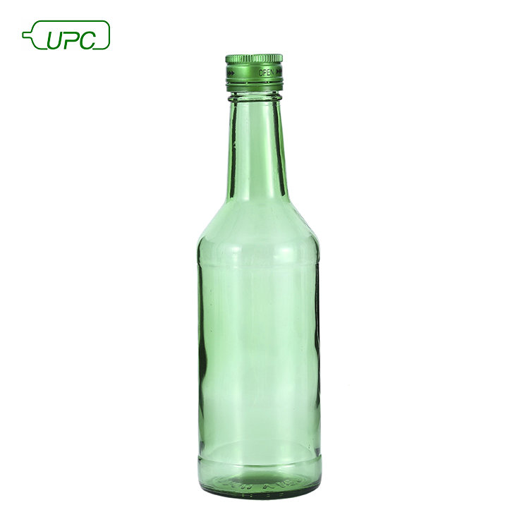 green glass bottle  with matching lid
