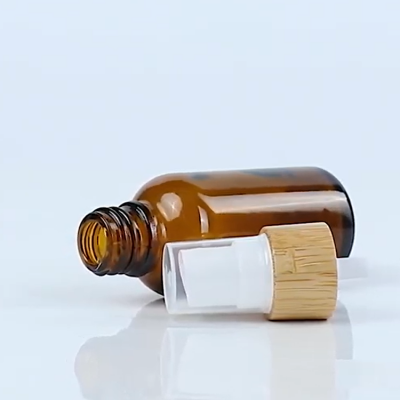 glass cosmetic jar bamboo lid