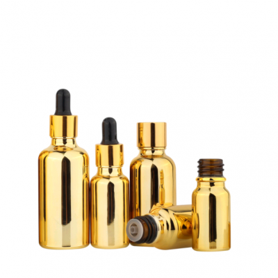 Electroplated Gold 10ml Cosmetics Glass Bottle