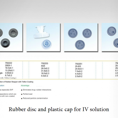 rubber disc and plastic cap for IVsolution
