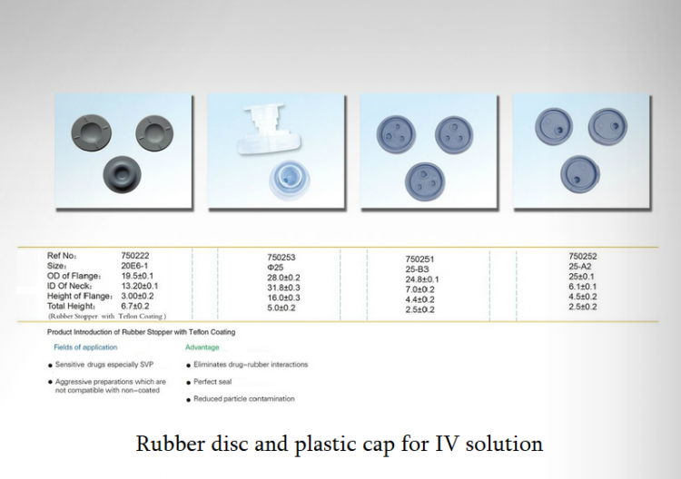rubber disc and plastic cap for IVsolution