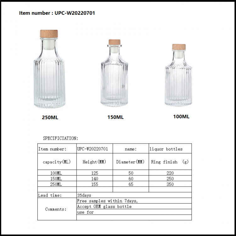 100ml glass liquor bottles