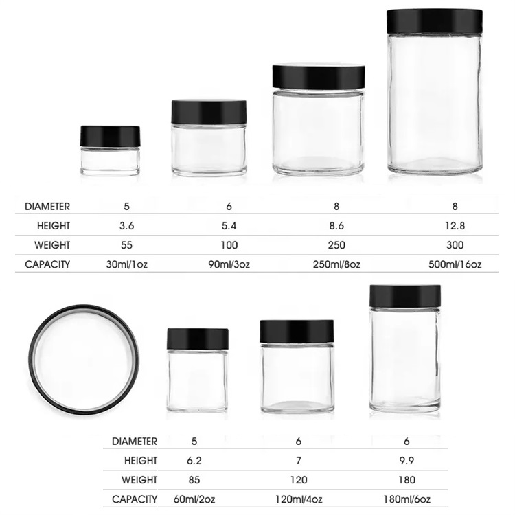 2oz clear cream glass bottle