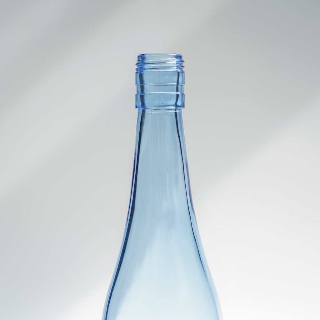 blue  liquor glass container