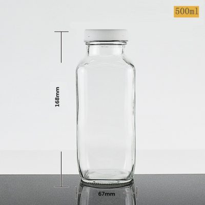 500ml square glass juice bottles