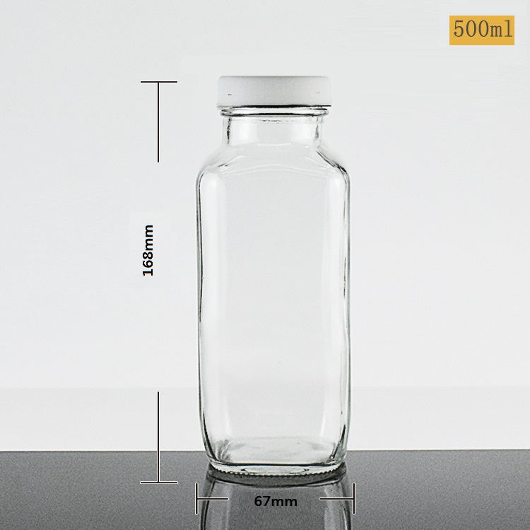 500ml square glass juice bottles