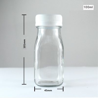 100ml square glass juice bottles