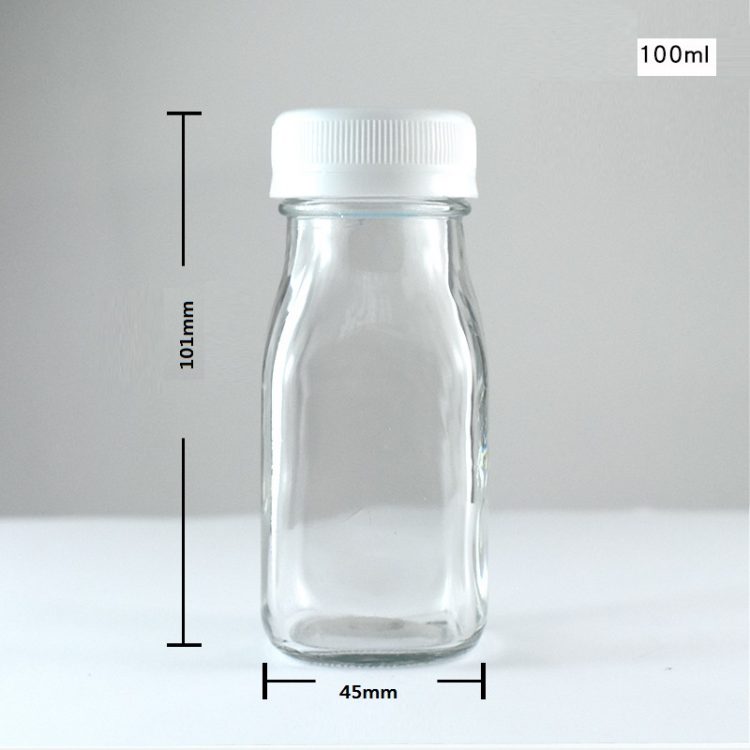 100ml square glass juice bottles