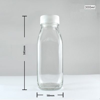 300ml square glass juice bottles