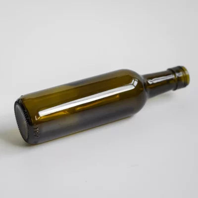 dark green olive oil bottle