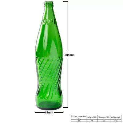 750ml screw green glass bottle