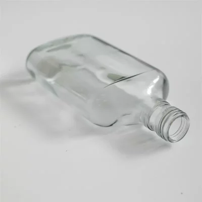350ml transparent flat glass bottle