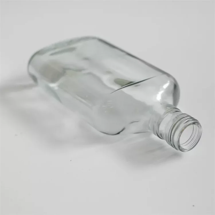 350ml transparent flat glass bottle