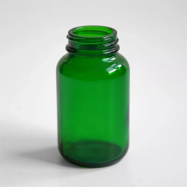 125ml green Wide Mouth Glass Bottle