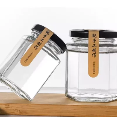 350ml Square  Glass jar
