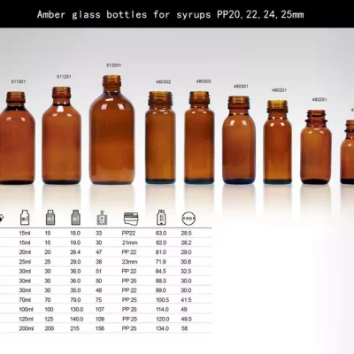 amber glass bottles for syrup
