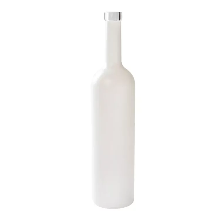 750ml Frosted round liquor bottle