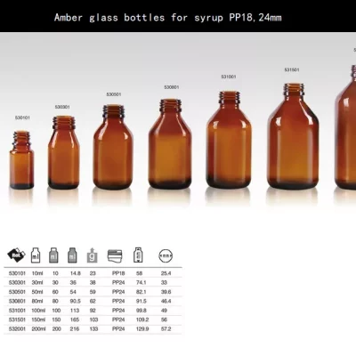 80ml Amber glass bottles fro syrups screw