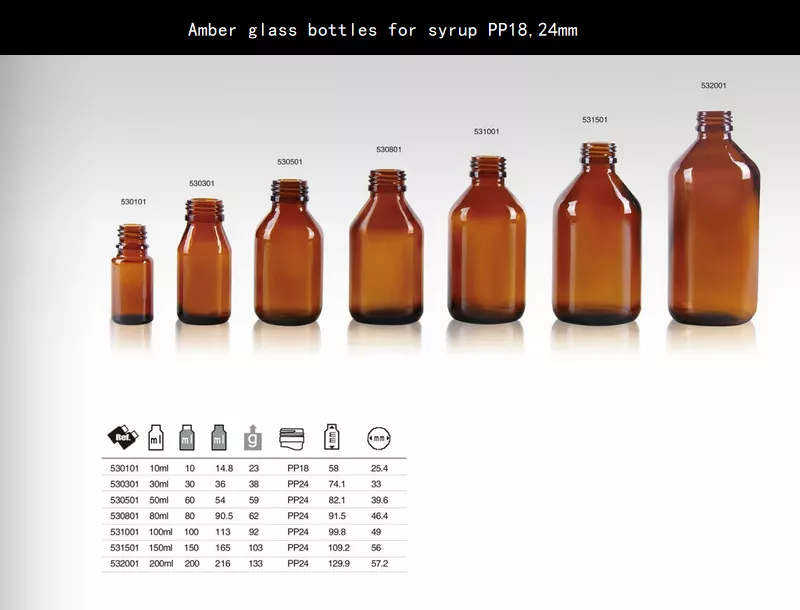 80ml Amber glass bottles fro syrups screw