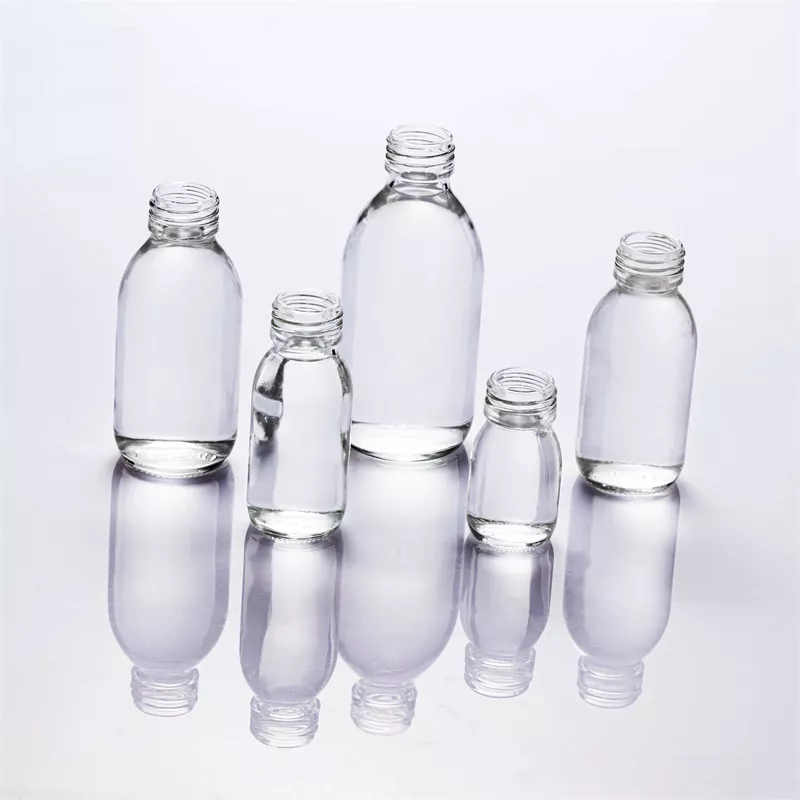 30ml 60ml 90ml 125ml  clear glass bottle for syrup  DIN28mm