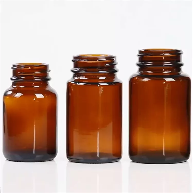 60ml  to 250ml amber mouth glass bottle