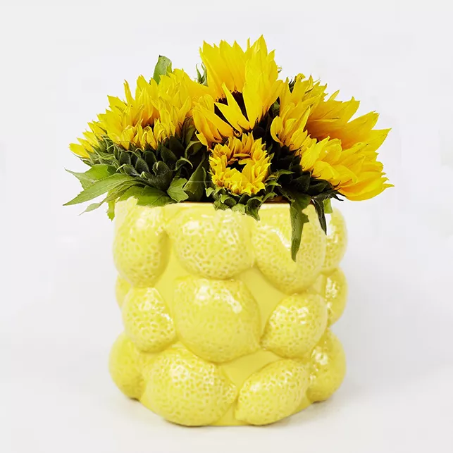 Customized Creative Home Decoration Ceramic Vase and Pot with Lemon Design
