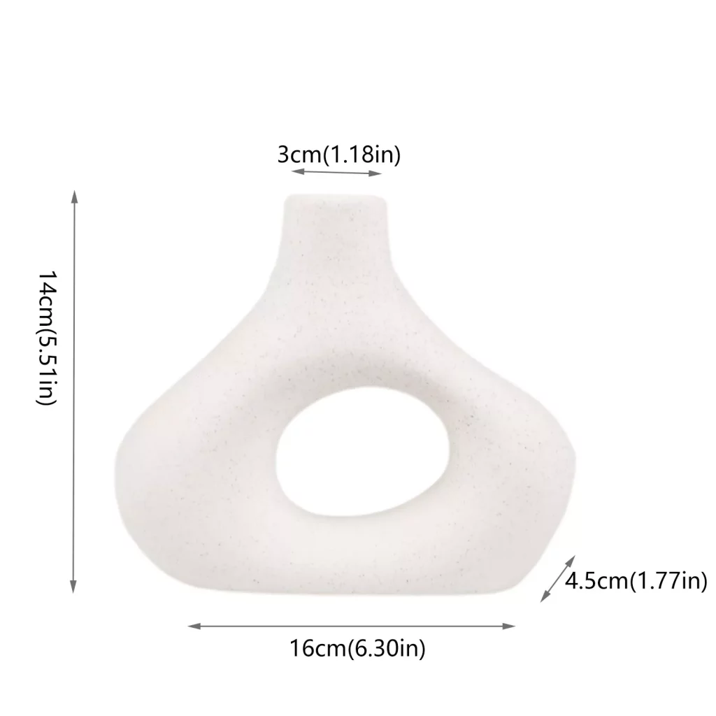 Modern Simple Ins Style Irregular White Ceramic Flower Vase for Homedecor Wedding Decoration and Gifts