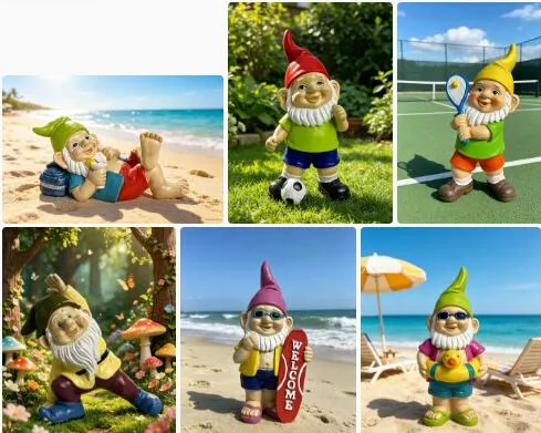 Summer Decoration Resin Dwarf Figurine for Home and Outside