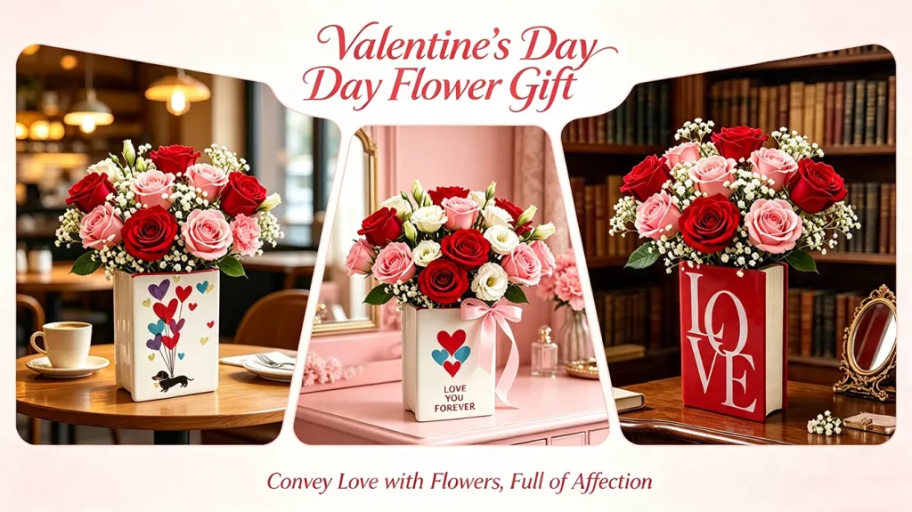 Modern Style Book Shape Romatic Ceramic Flower Vase with Hand-painting or Customer Decal