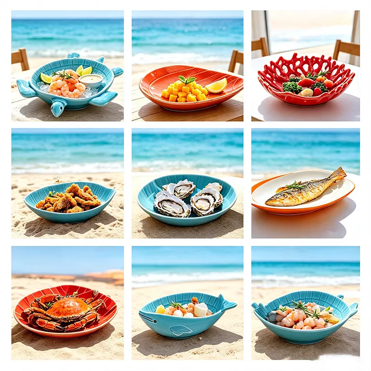Seaside Style Ceramic Dinner Plate Homdecor and Kitchen Tableware