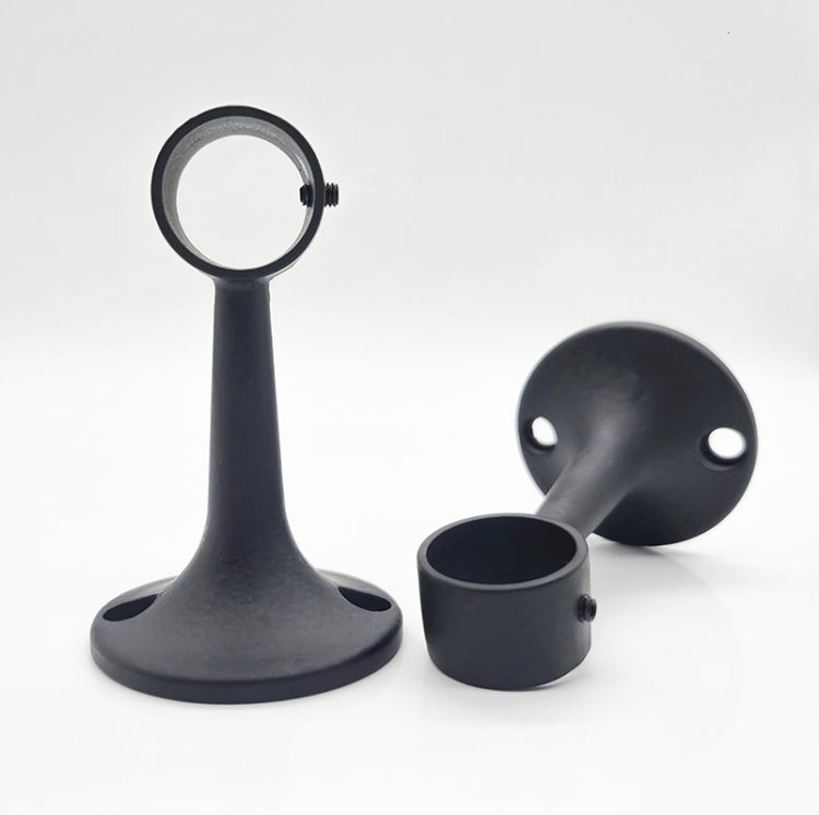 single curtain rod brack,matte black curtain rod finial