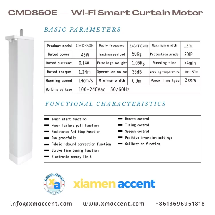 Tuya CMD850E Wi-Fi Curtain Motor