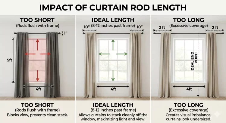 impact of curtain rod length