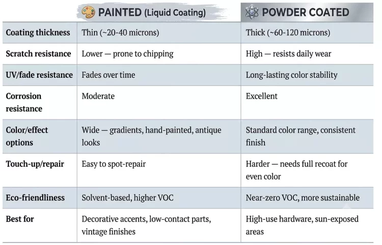 Painted vs. Powder Coated Performance